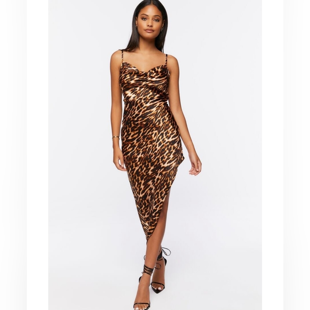 Leopard Print Asymmetrical Dress